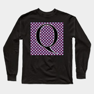 Old Glory Letter Q Black on Small Star Fill Long Sleeve T-Shirt